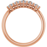 14K Gold Asscher Natural Diamond Five-Stone Anniversary Band – 1/4–3/8 CTW - Rose Gold - view 2