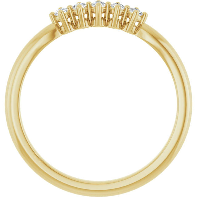 10K Gold Round Lab-Grown Diamond Five-Stone Anniversary Band – .07–1/3 CTW - Yellow Gold - view 2