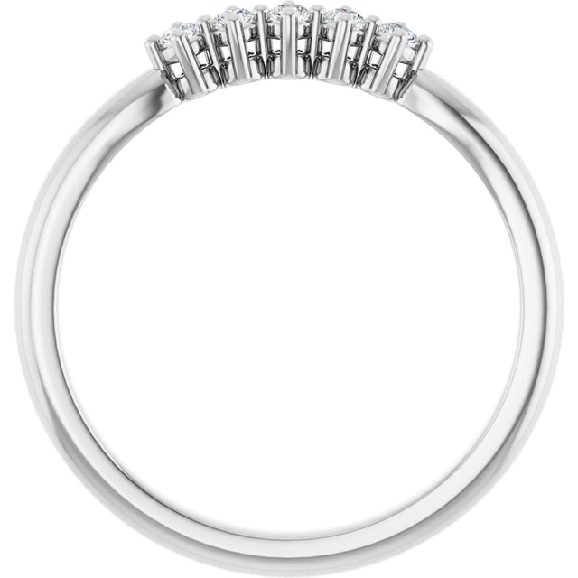 10K Gold Round Lab-Grown Diamond Five-Stone Anniversary Band – .07–1/3 CTW - White Gold - view 2