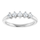 10K Gold Round Lab-Grown Diamond Five-Stone Anniversary Band – .07–1/3 CTW - White Gold - view 3