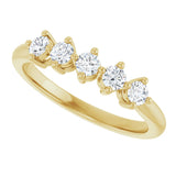 10K Gold Round Lab-Grown Diamond Five-Stone Anniversary Band – 3/8–3/4 CTW - Yellow Gold - view 5