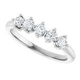 10K Gold Round Natural Diamond Five-Stone Anniversary Band – 1/3–3/4 CTW (Style 123843) - White Gold - view 5