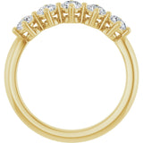 10K Gold Round Natural Diamond Five-Stone Anniversary Band – 1/3–3/4 CTW (Style 123843) - Yellow Gold - view 2