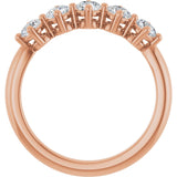 10K Gold Round Natural Diamond Five-Stone Anniversary Band – 1/3–3/4 CTW (Style 123843) - Rose Gold - view 2
