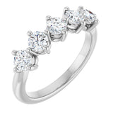 10K Gold Round Lab-Grown Diamond Five-Stone Anniversary Band – 9/10–1 5/8 CTW - White Gold