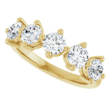 10K Gold Round Lab-Grown Diamond Five-Stone Anniversary Band – 9/10–1 5/8 CTW - Yellow Gold - view 5