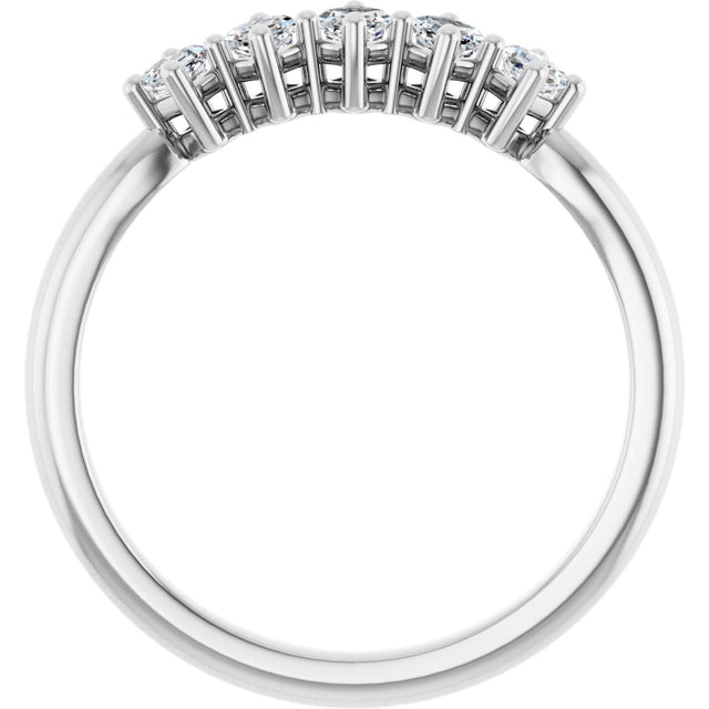Platinum Asscher Natural Diamond Five-Stone Anniversary Band – 1/4–3/8 CTW - view 2