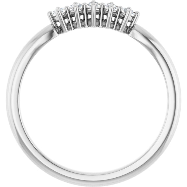 10K Gold Square Lab-Grown Diamond Five-Stone Anniversary Band – .07–3/8 CTW - White Gold - view 2