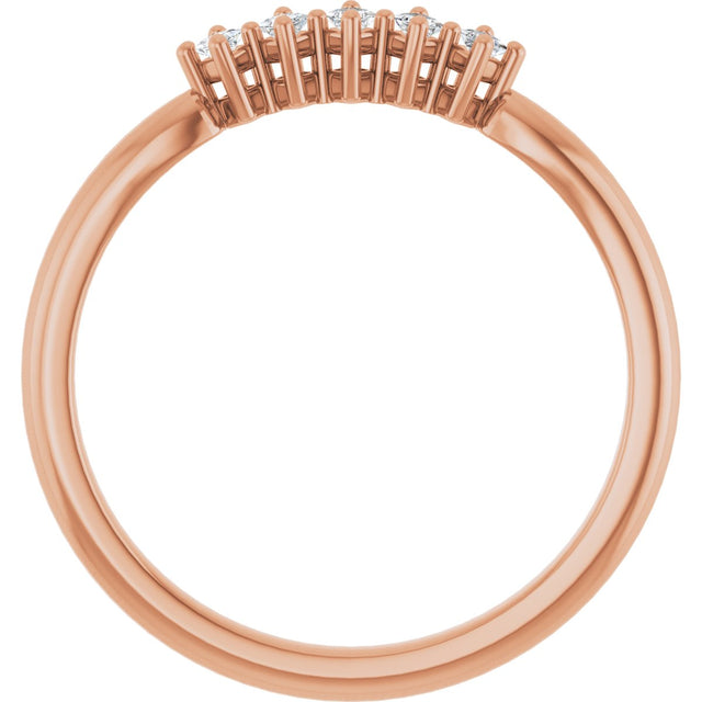 10K Gold Square Lab-Grown Diamond Five-Stone Anniversary Band – .07–3/8 CTW - Rose Gold - view 2
