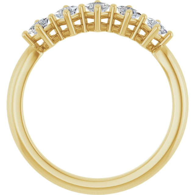 10K Gold Square Lab-Grown Diamond Five-Stone Anniversary Band – .07–3/8 CTW - Yellow Gold - view 2