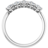10K Gold Square Natural Diamond Five-Stone Anniversary Band – .07–1/2 CTW - White Gold - view 2