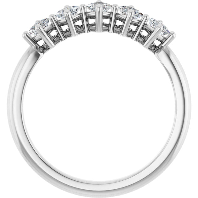 10K Gold Square Natural Diamond Five-Stone Anniversary Band – .07–1/2 CTW - White Gold - view 2