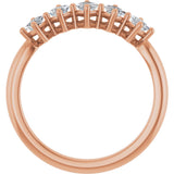 10K Gold Square Natural Diamond Five-Stone Anniversary Band – .07–1/2 CTW - Rose Gold - view 2