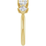 10K Gold Square Natural Diamond Five-Stone Anniversary Band – 5/8–1 9/10 CTW - Yellow Gold - view 4