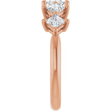10K Gold Square Lab-Grown Diamond Five-Stone Anniversary Band – 1/2–1 9/10 CTW (Style 123843) - Rose Gold - view 4