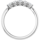 Platinum Round Natural Diamond Five-Stone Anniversary Band – 1/6–9/10 CTW - view 2
