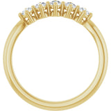 10K Gold Round Natural Diamond Five-Stone Anniversary Band – 1/3–3/4 CTW (Style 123843) - Yellow Gold - view 2