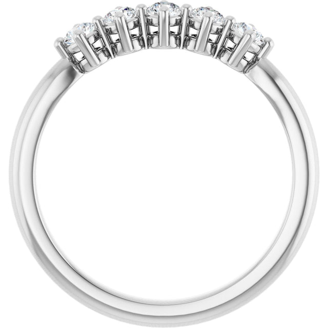 10K Gold Round Natural Diamond Five-Stone Anniversary Band – 1/3–3/4 CTW (Style 123843) - White Gold - view 2