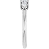 Platinum Round Natural Diamond Five-Stone Anniversary Band – 1/6–9/10 CTW - view 4