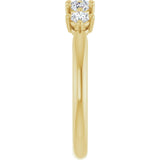 10K Gold Round Natural Diamond Five-Stone Anniversary Band – 1/3–3/4 CTW (Style 123843) - Yellow Gold - view 4