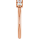 10K Gold Round Natural Diamond Five-Stone Anniversary Band – 1/3–3/4 CTW (Style 123843) - Rose Gold - view 4