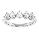 10K Gold Round Natural Diamond Five-Stone Anniversary Band – 1/3–3/4 CTW (Style 123843) - White Gold - view 3