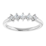 14K Gold Asscher Natural Diamond Five-Stone Anniversary Band – 1/4–3/8 CTW - White Gold - view 3