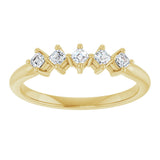 14K Gold Asscher Natural Diamond Five-Stone Anniversary Band – 1/4–3/8 CTW - Yellow Gold - view 3
