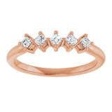 14K Gold Asscher Natural Diamond Five-Stone Anniversary Band – 1/4–3/8 CTW - Rose Gold - view 3