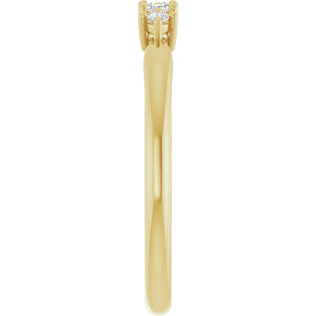 10K Gold Square Natural Diamond Five-Stone Anniversary Band – .07–1/2 CTW - Yellow Gold - view 4