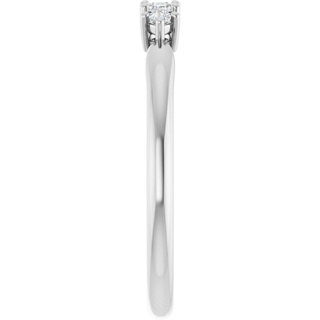 10K Gold Square Natural Diamond Five-Stone Anniversary Band – .07–1/2 CTW - White Gold - view 4