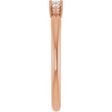 10K Gold Square Natural Diamond Five-Stone Anniversary Band – .07–1/2 CTW - Rose Gold - view 4