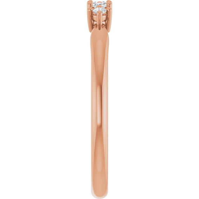 10K Gold Square Natural Diamond Five-Stone Anniversary Band – .07–1/2 CTW - Rose Gold - view 4