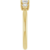 10K Gold Square Natural Diamond Five-Stone Anniversary Band – .07–1/2 CTW - Yellow Gold - view 4