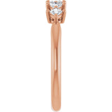 10K Gold Square Lab-Grown Diamond Five-Stone Anniversary Band – .07–3/8 CTW - Rose Gold - view 4