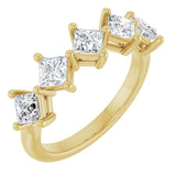 10K Gold Square Natural Diamond Five-Stone Anniversary Band – 5/8–1 9/10 CTW - Yellow Gold