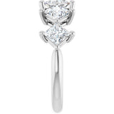 10K Gold Square Natural Diamond Five-Stone Anniversary Band – 5/8–1 9/10 CTW - White Gold - view 4