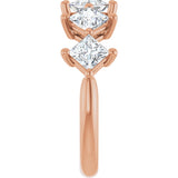 10K Gold Square Lab-Grown Diamond Five-Stone Anniversary Band – 2 CTW - Rose Gold - view 4