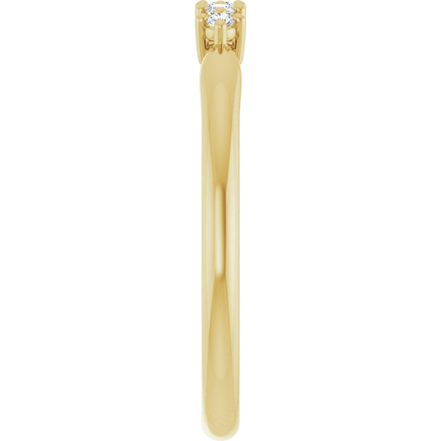 10K Gold Round Natural Diamond Five-Stone Anniversary Band – .07–1/5 CTW - Yellow Gold - view 4