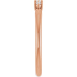 10K Gold Round Lab-Grown Diamond Five-Stone Anniversary Band – .07–1/3 CTW - Rose Gold - view 4
