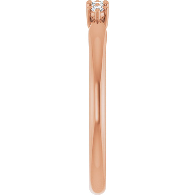 10K Gold Round Lab-Grown Diamond Five-Stone Anniversary Band – .07–1/3 CTW - Rose Gold - view 4
