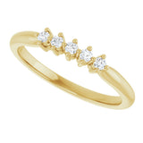 10K Gold Round Lab-Grown Diamond Five-Stone Anniversary Band – .07–1/3 CTW - Yellow Gold - view 5