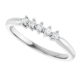 10K Gold Round Natural Diamond Five-Stone Anniversary Band – .07–1/5 CTW - White Gold - view 5