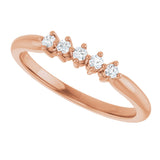 10K Gold Round Natural Diamond Five-Stone Anniversary Band – .07–1/5 CTW - Rose Gold - view 5
