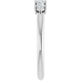Platinum Round Natural Diamond Five-Stone Anniversary Band – 1/6–9/10 CTW - view 4