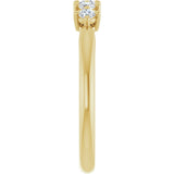 10K Gold Round Natural Diamond Five-Stone Anniversary Band – .07–1/5 CTW - Yellow Gold - view 4