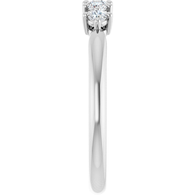 10K Gold Round Lab-Grown Diamond Five-Stone Anniversary Band – .07–1/3 CTW - White Gold - view 4