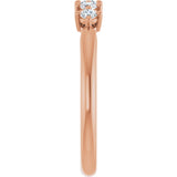 10K Gold Round Natural Diamond Five-Stone Anniversary Band – .07–1/5 CTW - Rose Gold - view 4