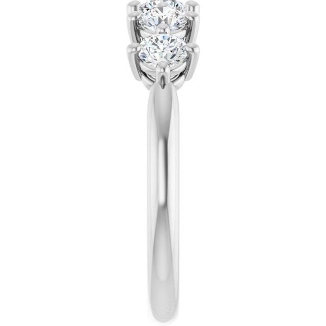 10K Gold Round Natural Diamond Five-Stone Anniversary Band – 1/3–3/4 CTW (Style 123843) - White Gold - view 4