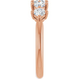 10K Gold Round Natural Diamond Five-Stone Anniversary Band – 1/3–3/4 CTW (Style 123843) - Rose Gold - view 4